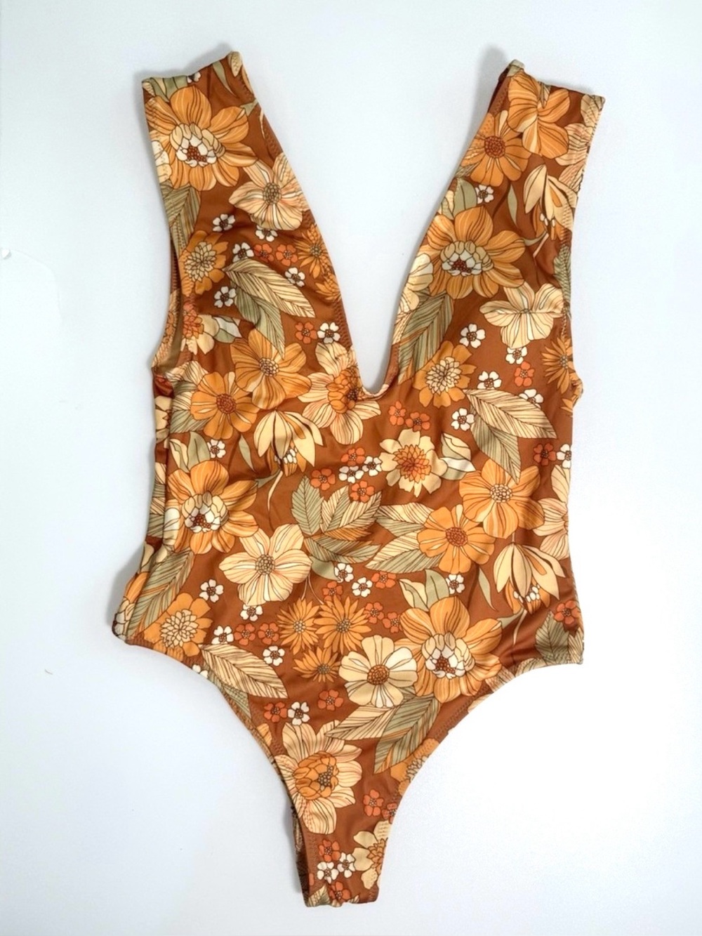 Zara Floral Retro 70s One-Piece Swimsuit